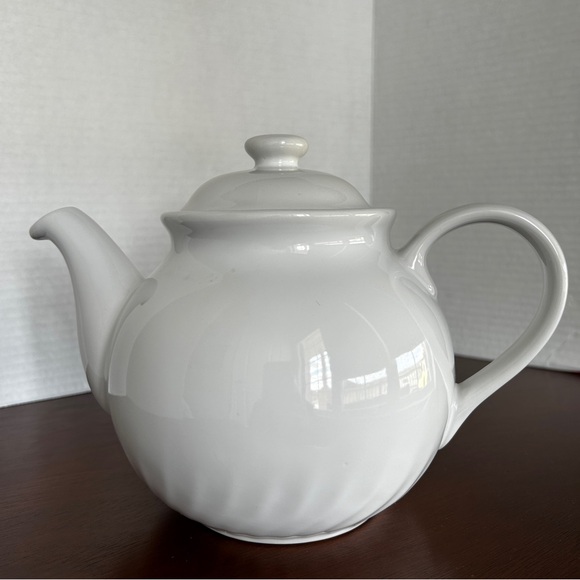 Corelle Coordinates Stoneware White Swirl Teapot Enhancements Pattern - Picture 2 of 16